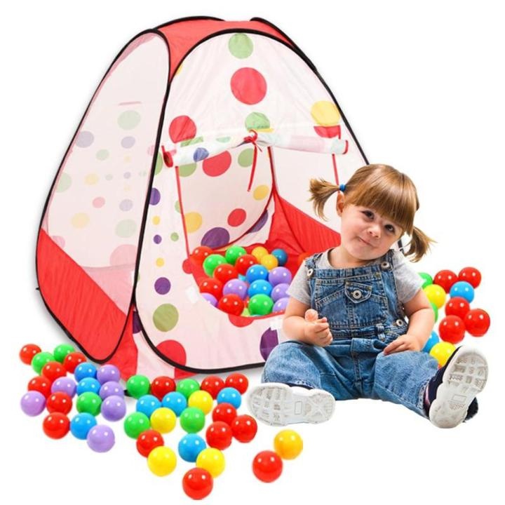 Tent House With 50 Ball - Red